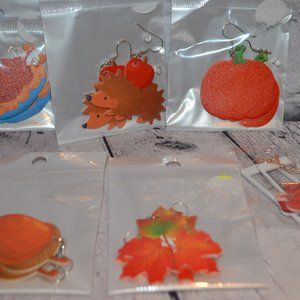 Crafty FALL Turkey Leaves Earrings Lot